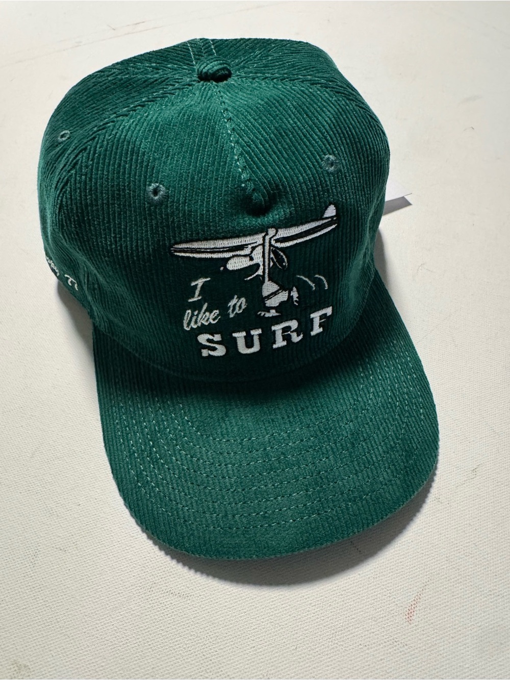 Snoopy Hat Mens American Eagle Green Corduroy